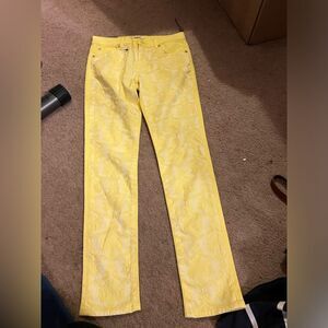 NWT 7 for all mankind yellow skinny jeans 26